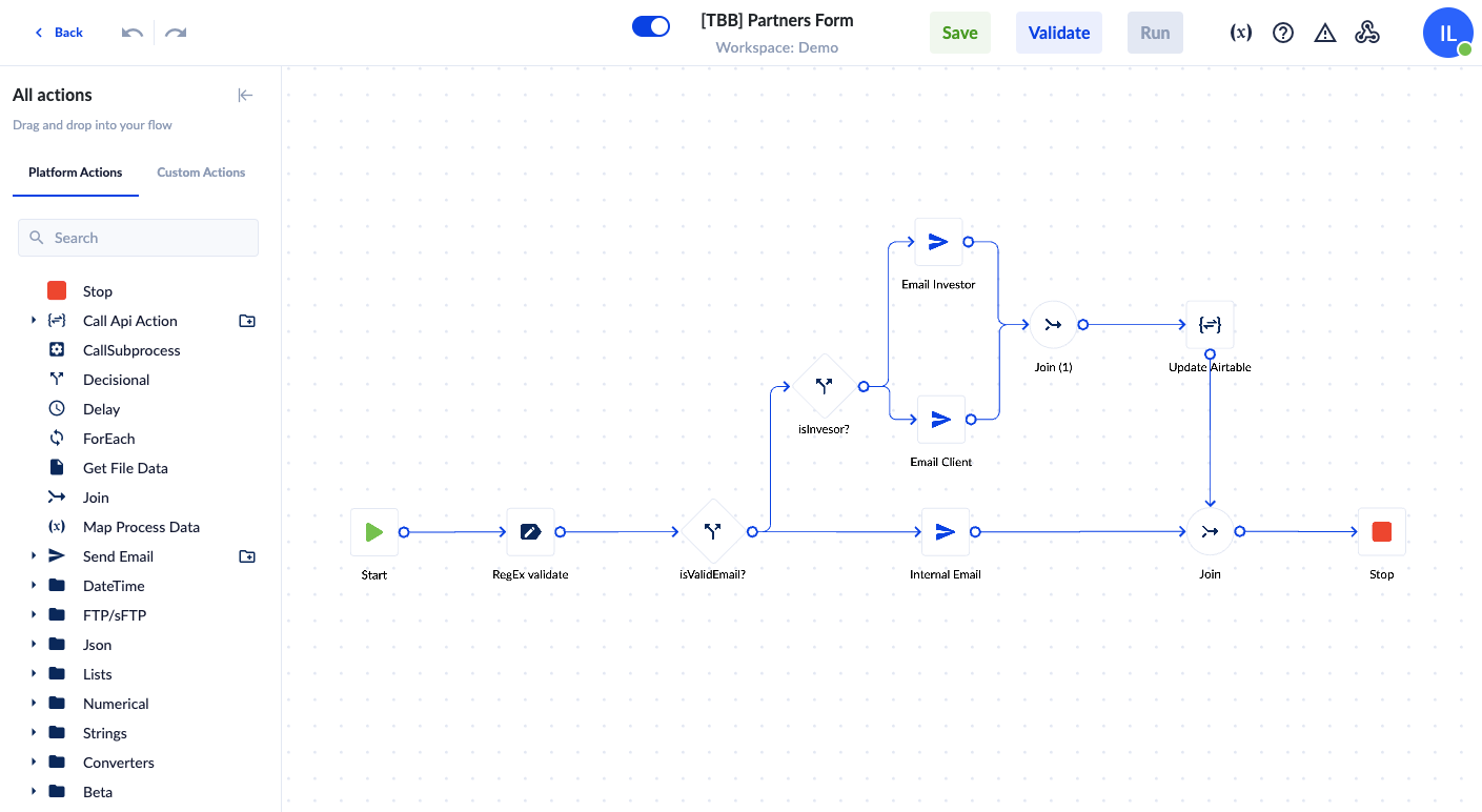 Process automation in financial accounting using no-code technology